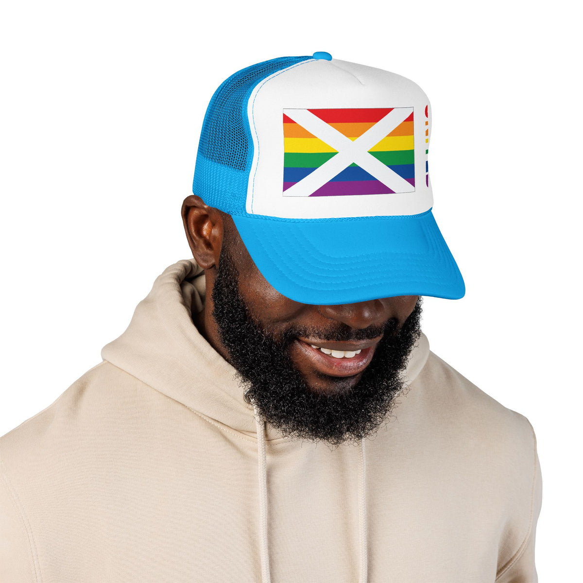 Alabama Rainbow Pride Flag "UNITED" Printed Foam Trucker Hat, Several Color Options