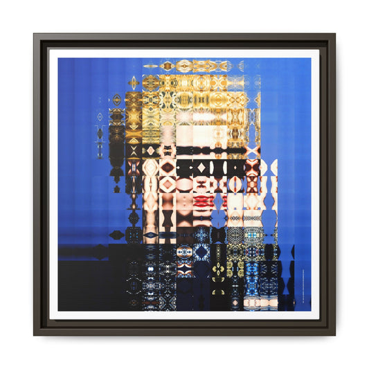 Iconic Borderline-Blonde Early Queen of Pop Abstract Portrait Collage Art, Matte Canvas, Framed (Multi-color options)