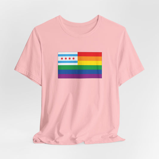 Chicago, Illinois Rainbow Pride Flag T-shirt, Several Color Options
