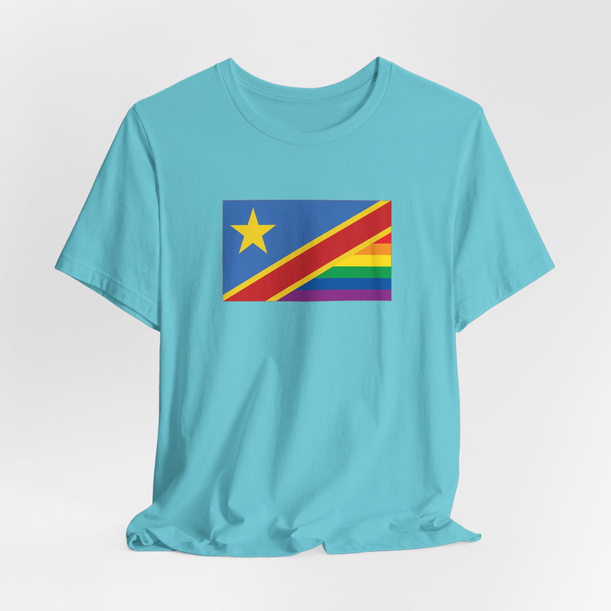 Democratic Republic of the Congo Rainbow Pride Flag T-shirt, Several Color Options