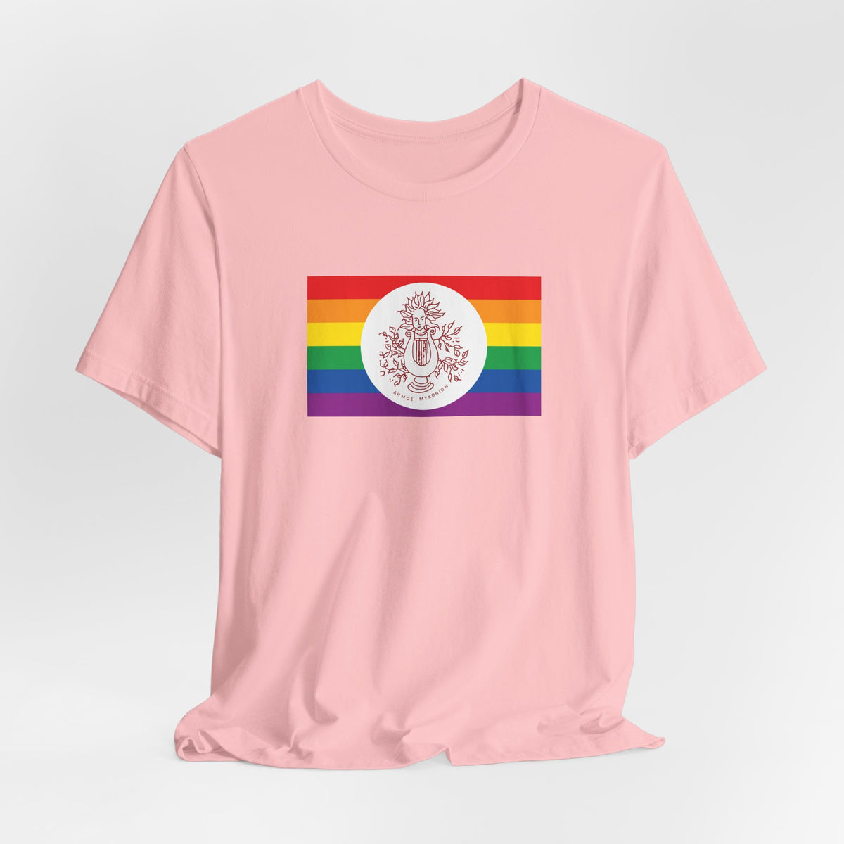 Mykonos, Greece Rainbow Pride Flag T-shirt, Several Color Options