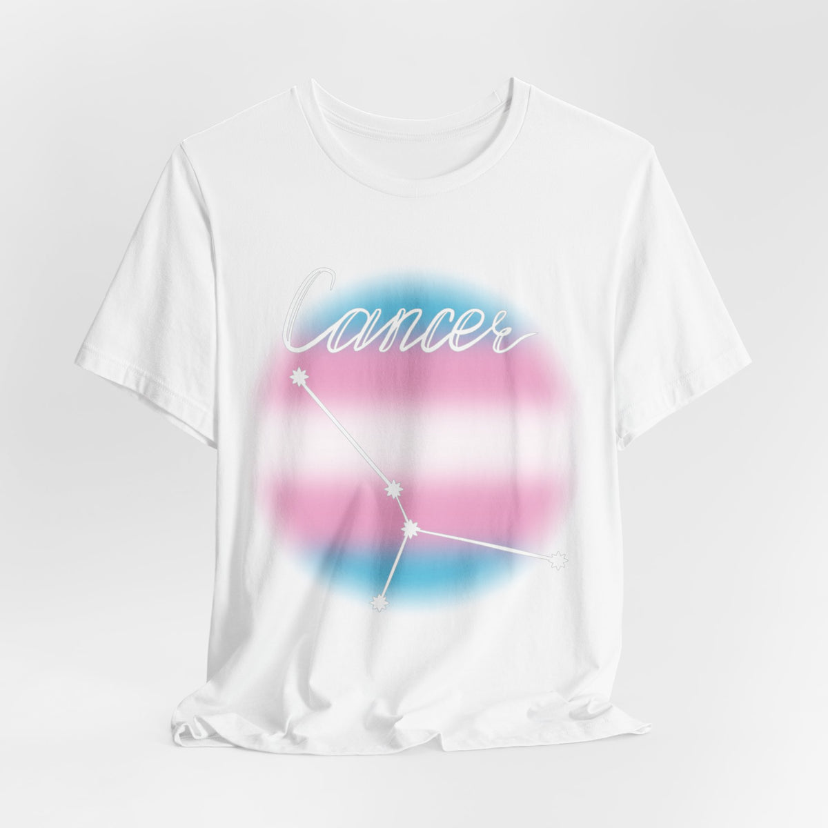 Cancer Constellation T-shirt, Astrology, Transgender Pride Flag