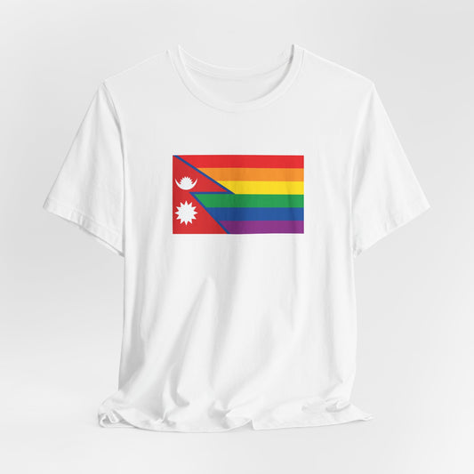 Nepal Rainbow Pride Flag T-shirt, Several Color Options