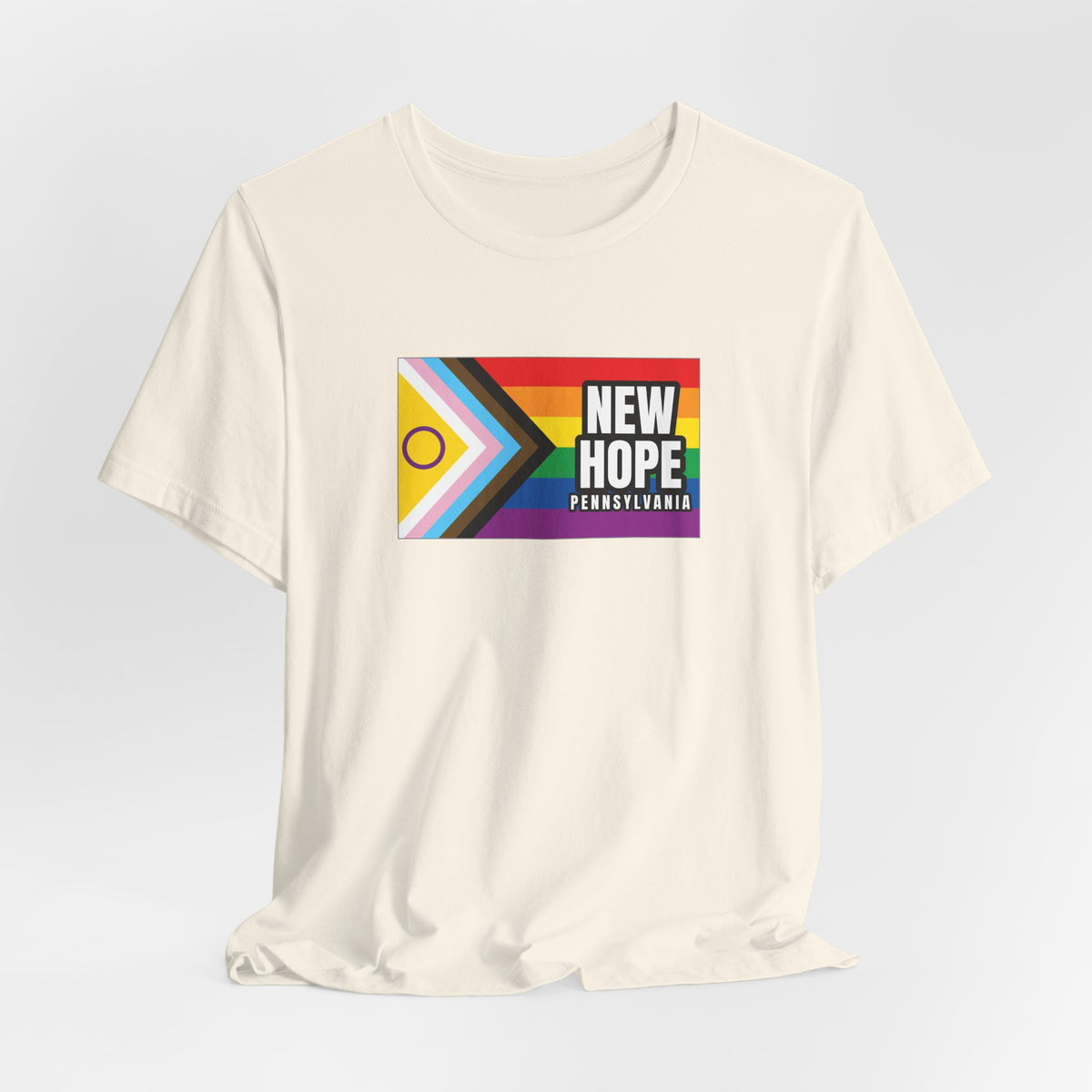 New Hope, Pennsylvania Rainbowland Exclusive Pride Flag T-shirt, Several Color Options