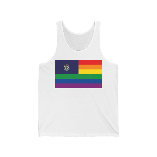 Maine Rainbow Pride Flag Jersey Tank
