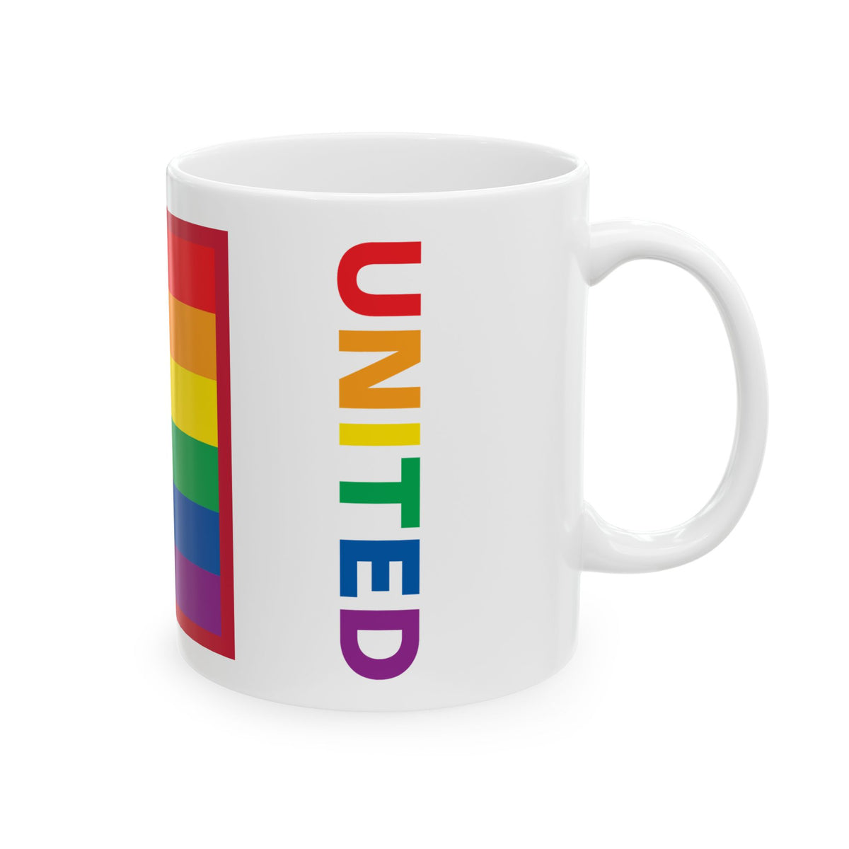 Guam Rainbow Pride Flag "UNITED" Ceramic Mug