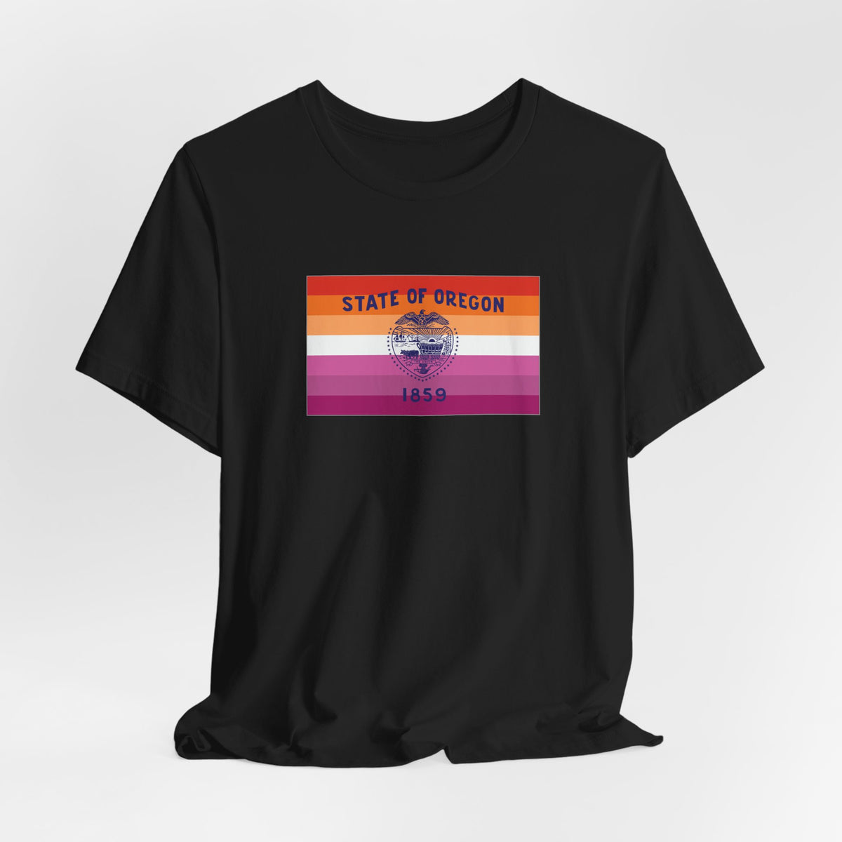 Oregon Lesbian Pride Flag T-shirt, Several Color Options