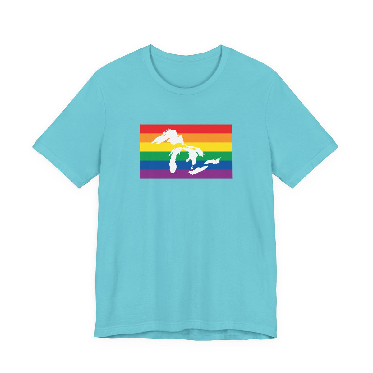 Great Lakes Region Rainbow Pride Flag T-shirt, Several Color Options