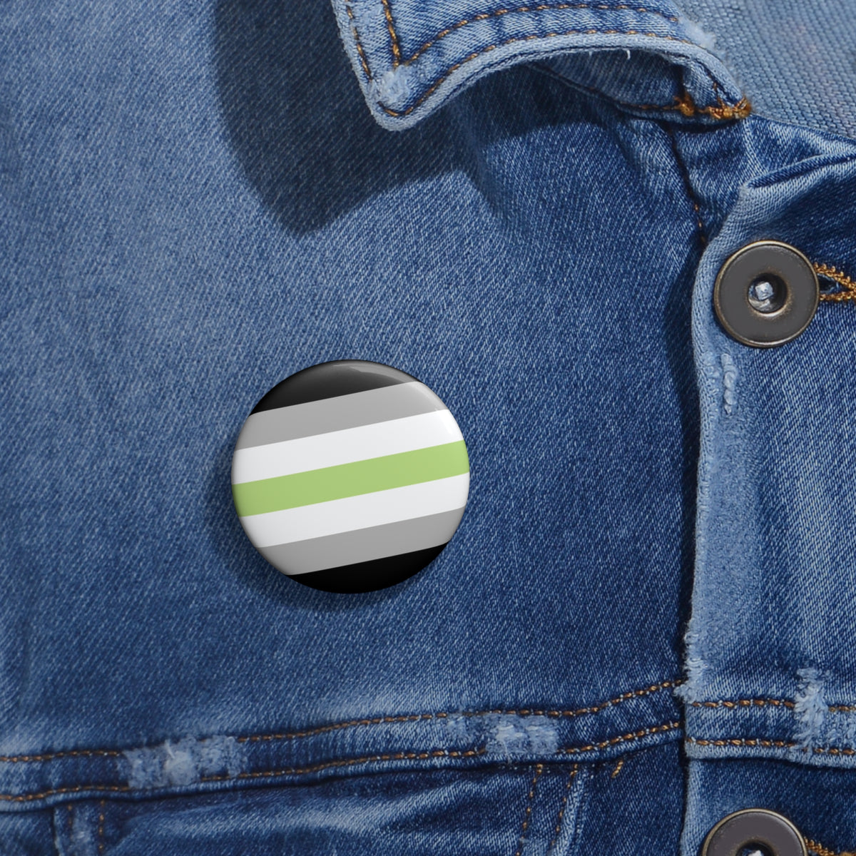 Agender Pride Flag Rainbow Pin Button