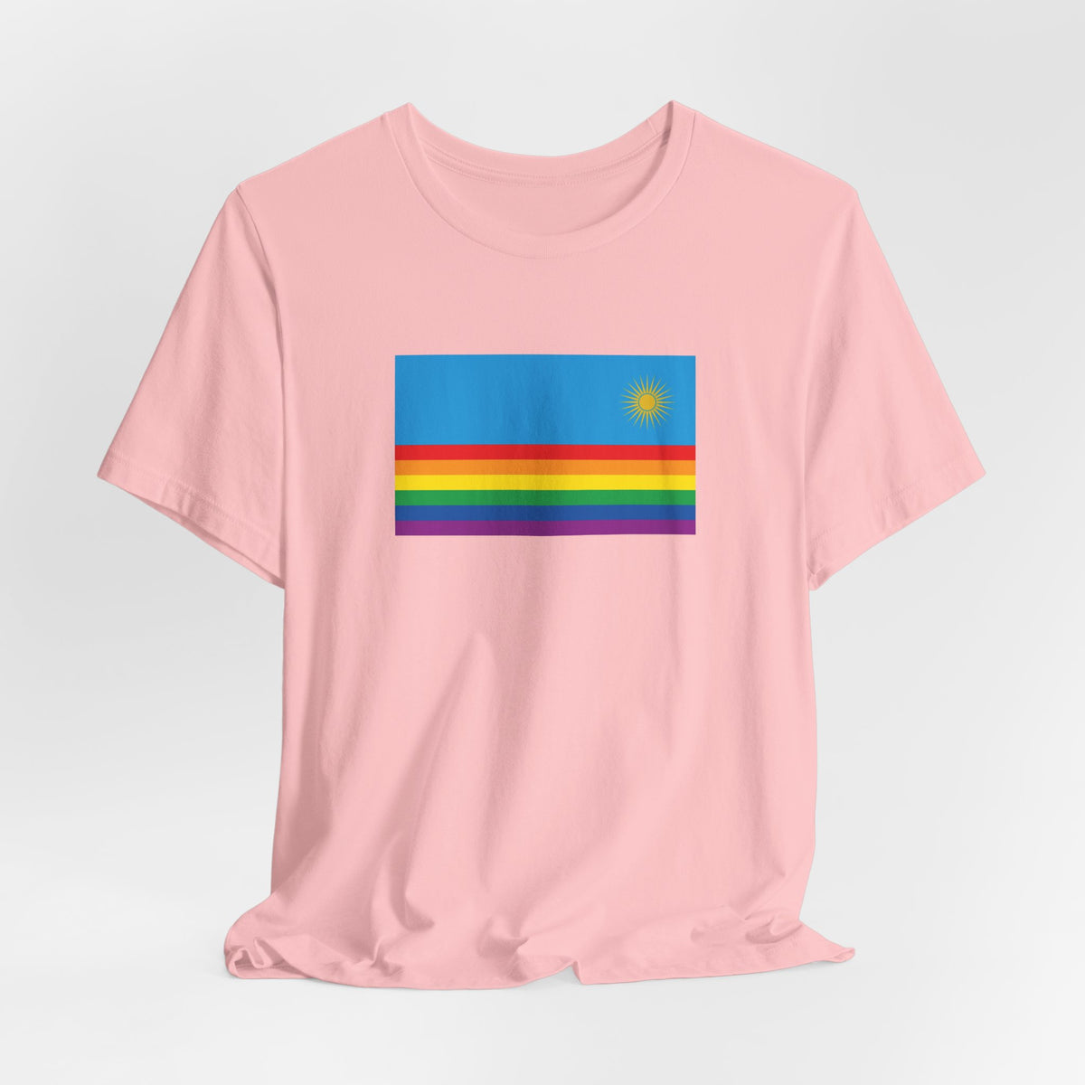 Rwanda Rainbow Pride Flag T-shirt, Several Color Options