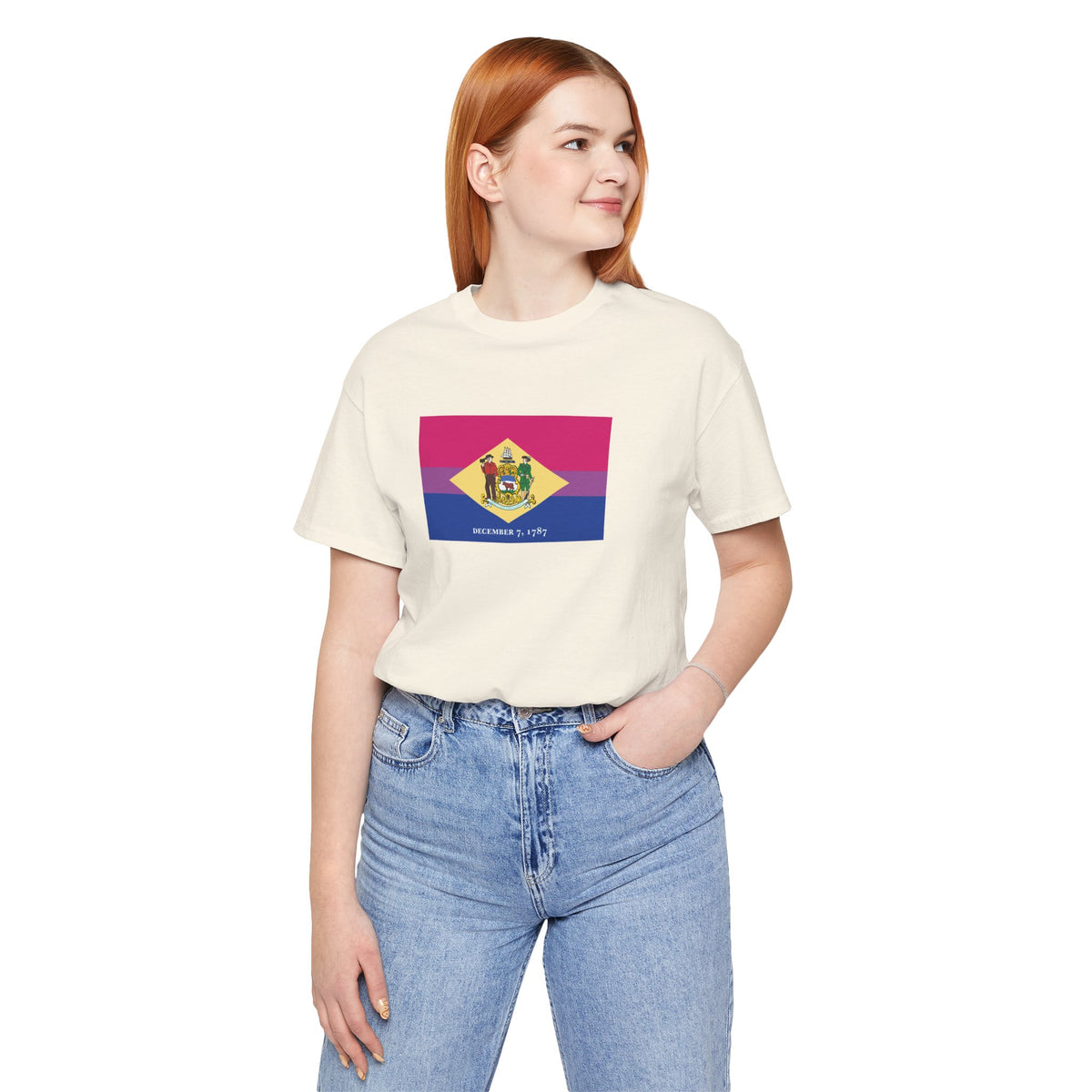 Delaware Bisexual Pride Flag T-shirt, Several Color Options