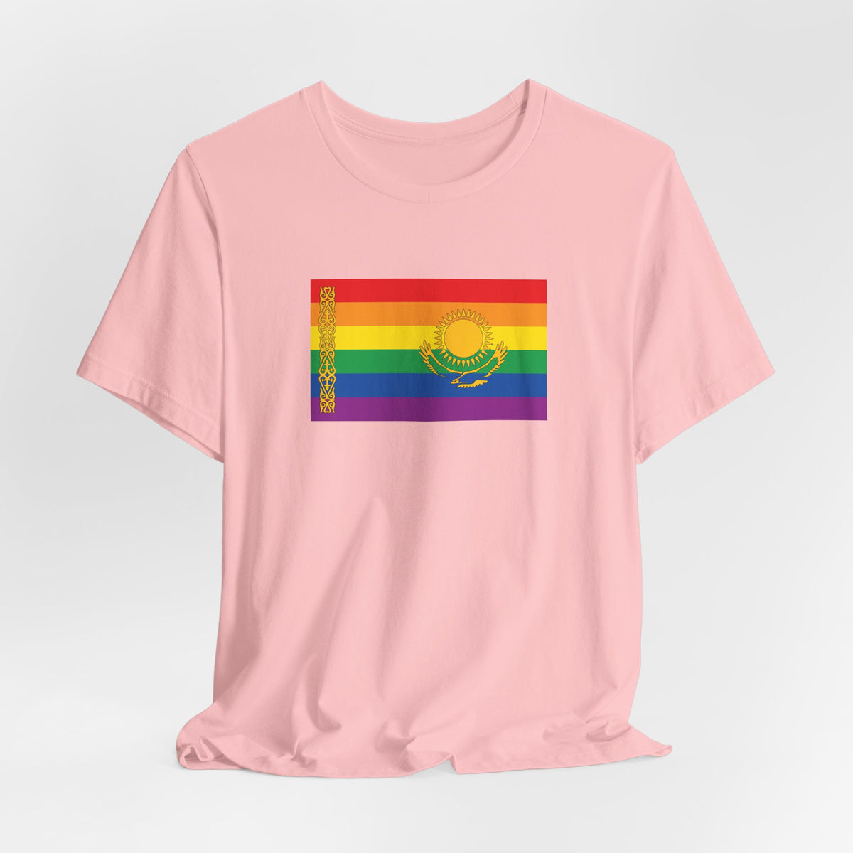 Kazakhstan Rainbow Pride Flag T-shirt, Several Color Options