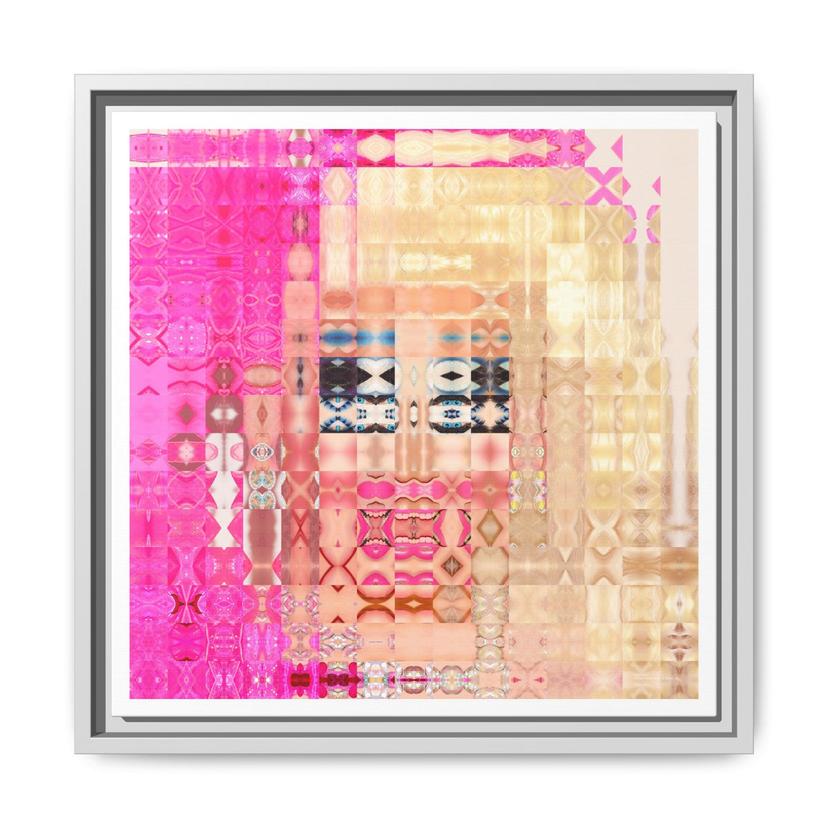 Iconic Living Doll of Drag Abstract Portrait Collage Art, Matte Canvas, Framed (Multi-color options)