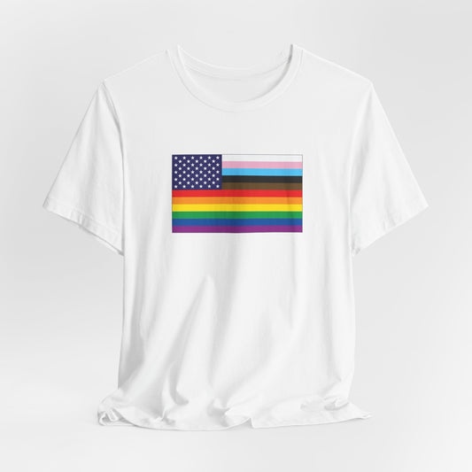 USA Old Glory Stars n Stripes Progress Pride Flag T-shirt, Several Color Options