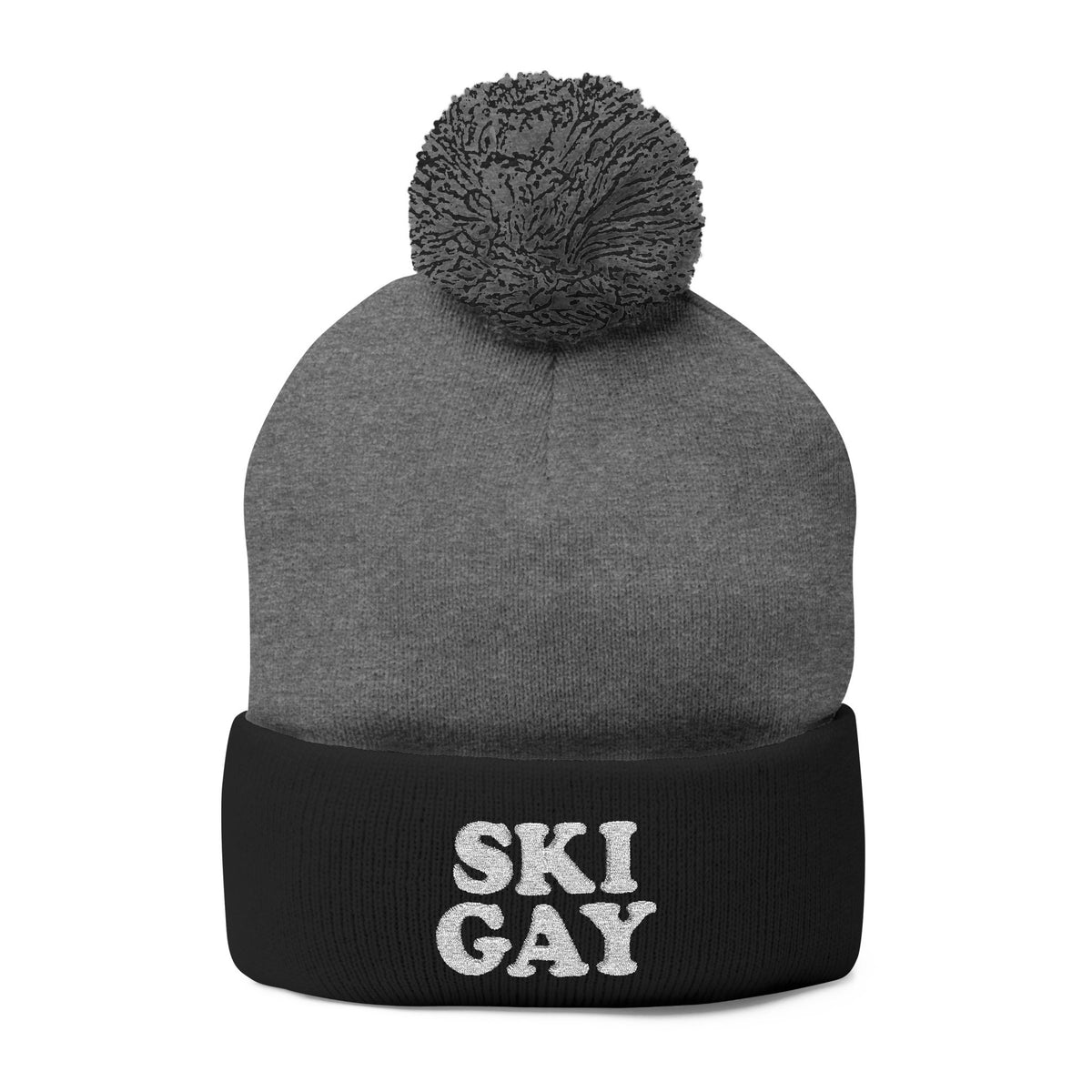 SKI GAY Pom Pom Beanie - white deco