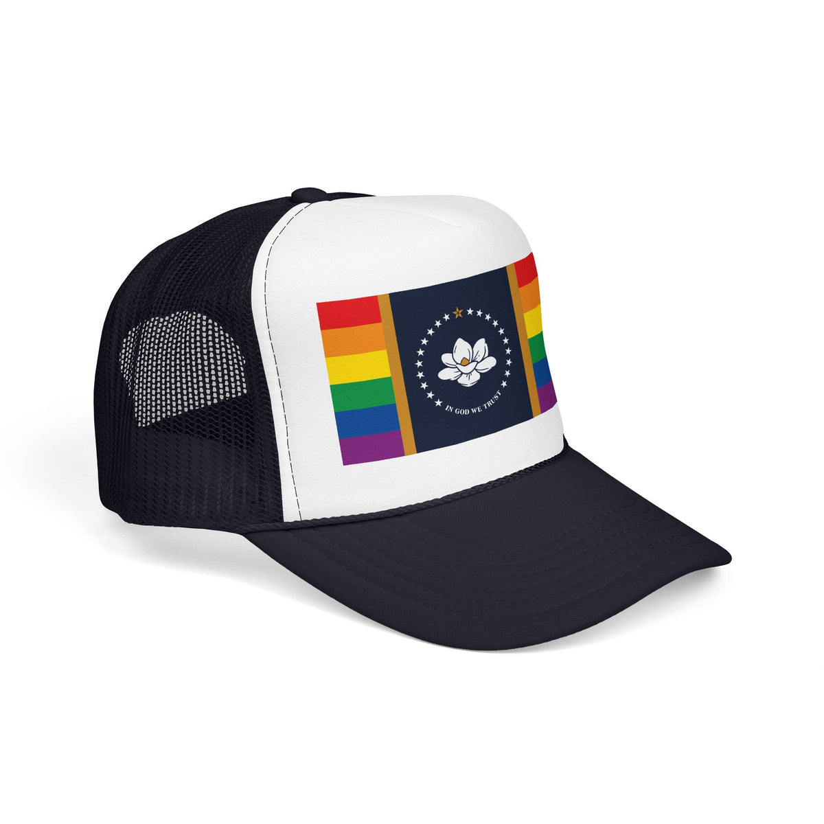 Mississippi Rainbow Pride Flag "UNITED" Printed Foam Trucker Hat, Several Color Options
