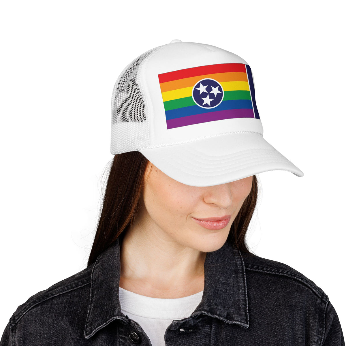 Tennessee Rainbow Pride Flag "UNITED" Printed Foam Trucker Hat, Several Color Options