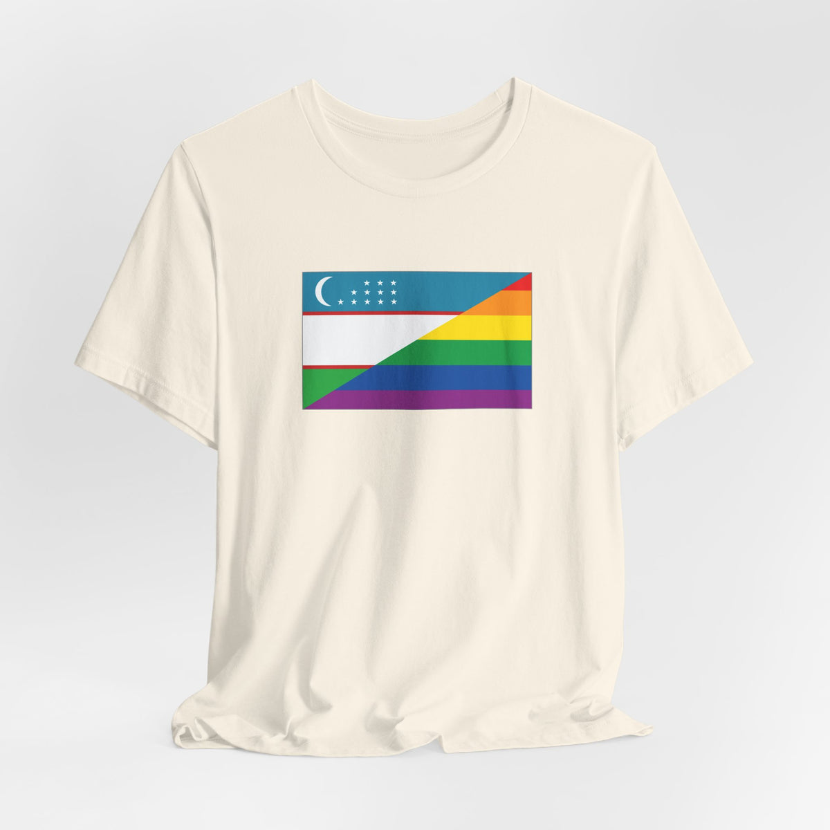 Uzbekistan Rainbow Pride Flag T-shirt, Several Color Options