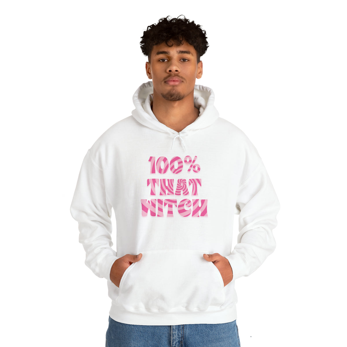 100% THAT WITCH Hoodie - pink deco spiral