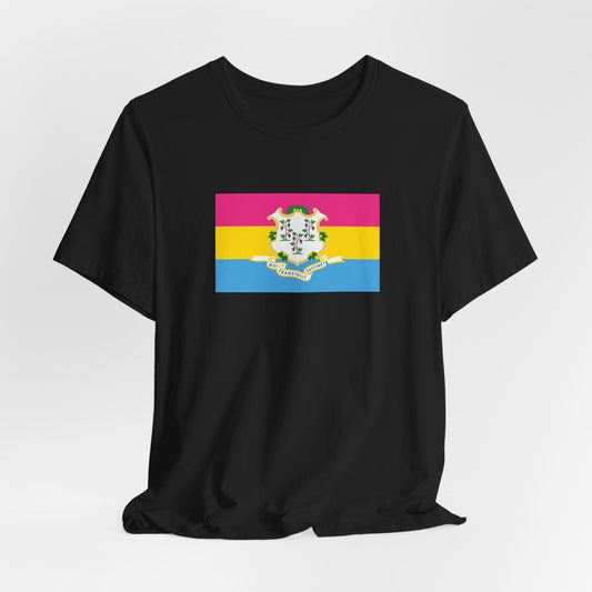 Connecticut Pansexual Pride Flag T-shirt, Several Color Options