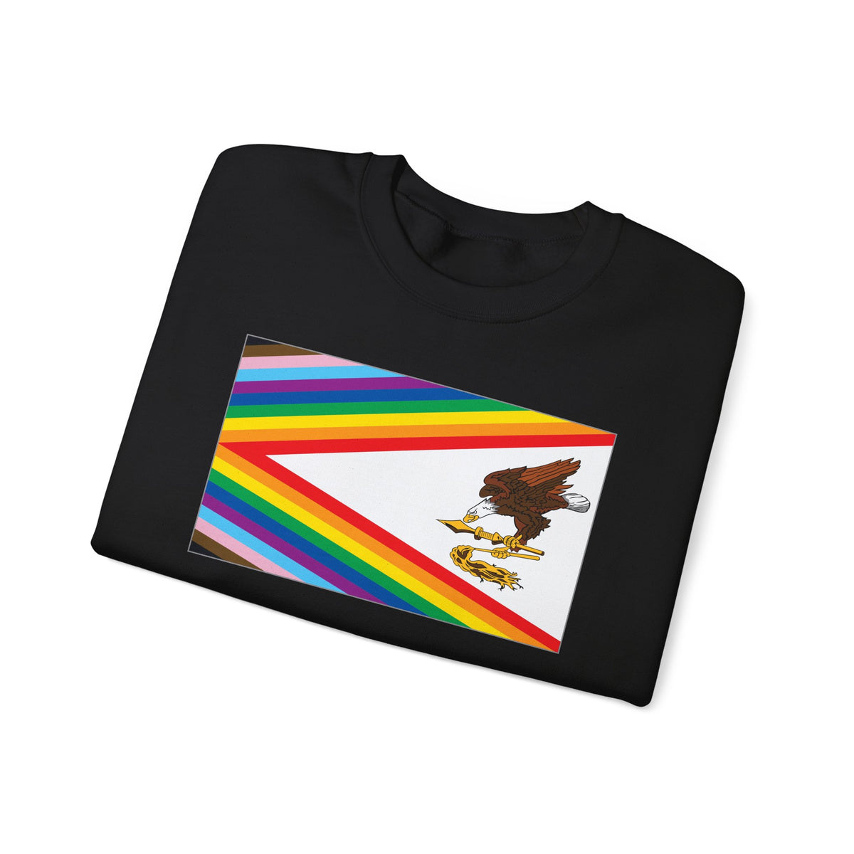 American Samoa Rainbow Pride Flag Unisex Crewneck Sweatshirt, White, Black or Light Pink