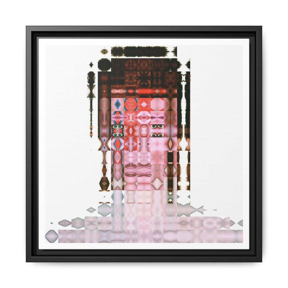 Iconic 70s Glam Rocker Abstract Portrait Collage Art, Matte Canvas, Framed (Multi-color options)