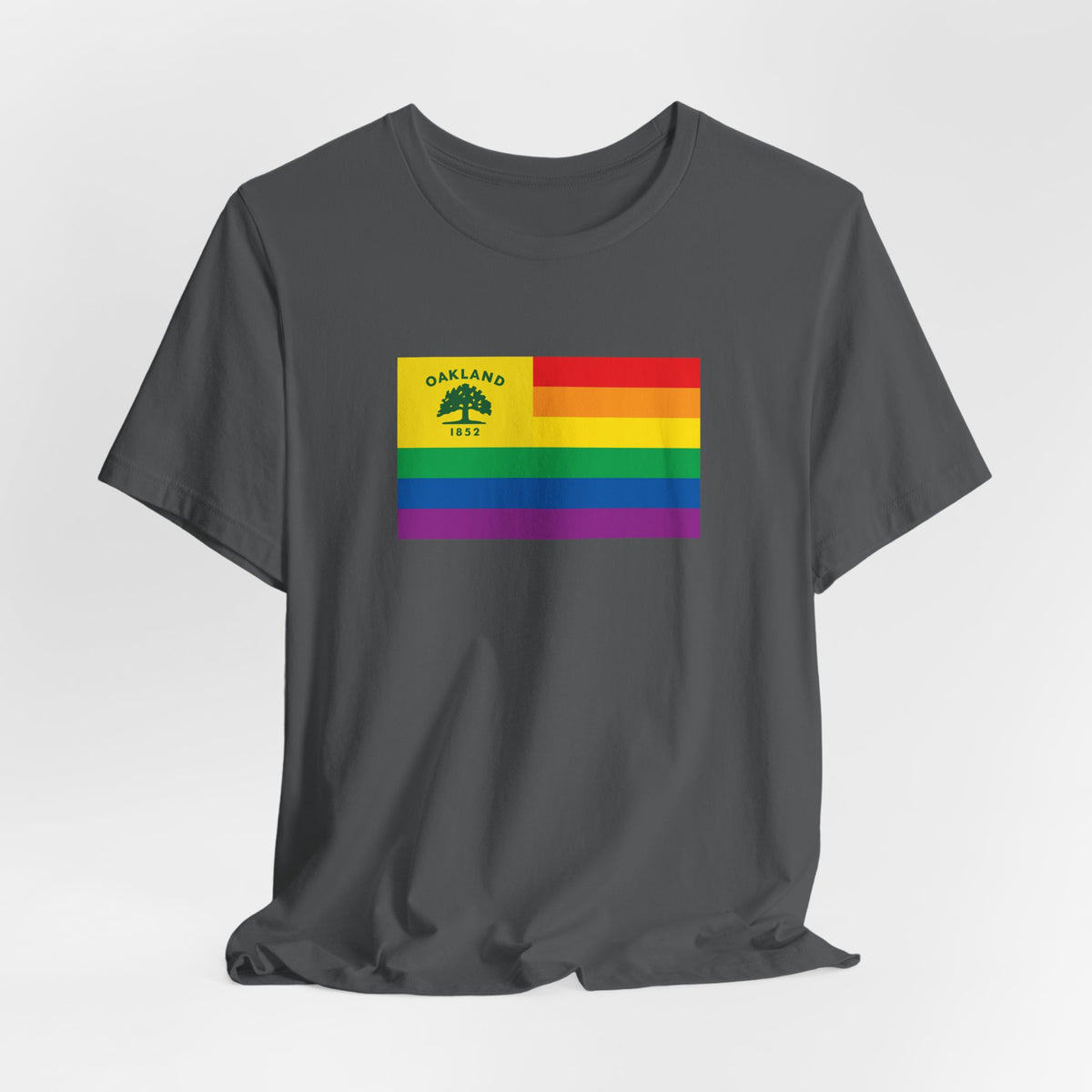 Oakland, California Rainbow Pride Flag T-shirt, Several Color Options
