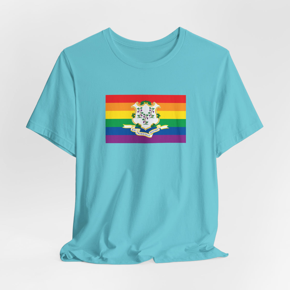 Connecticut Rainbow Pride Flag T-shirt, Several Color Options