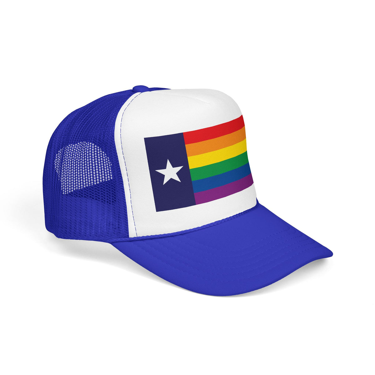Texas Rainbow Pride Flag "UNITED" Printed Foam Trucker Hat, Several Color Options
