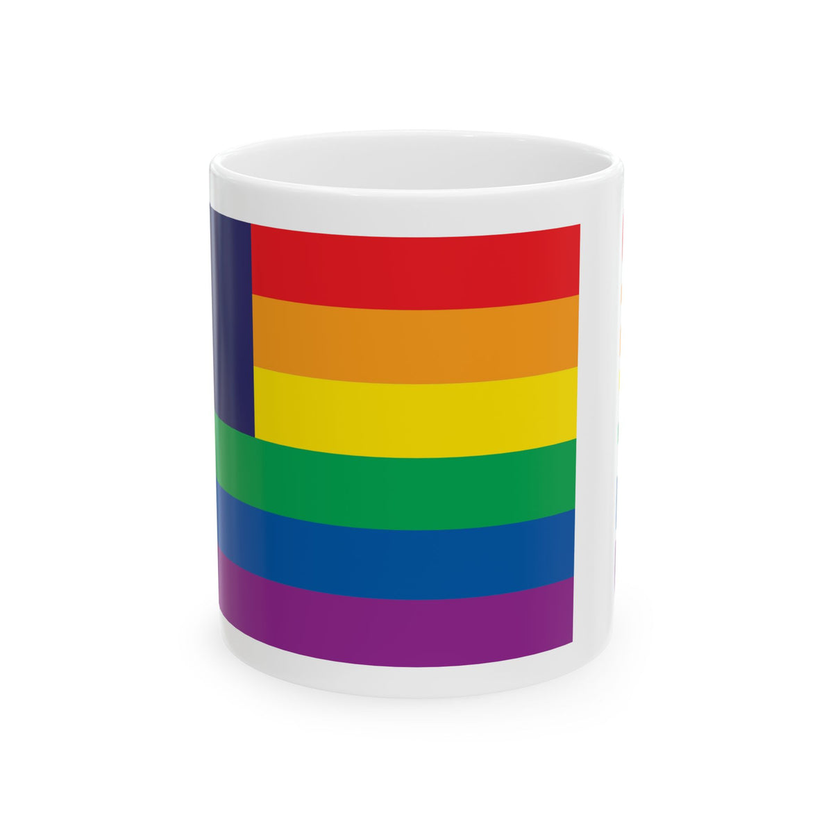 Maine Rainbow Pride Flag "UNITED" Ceramic Mug