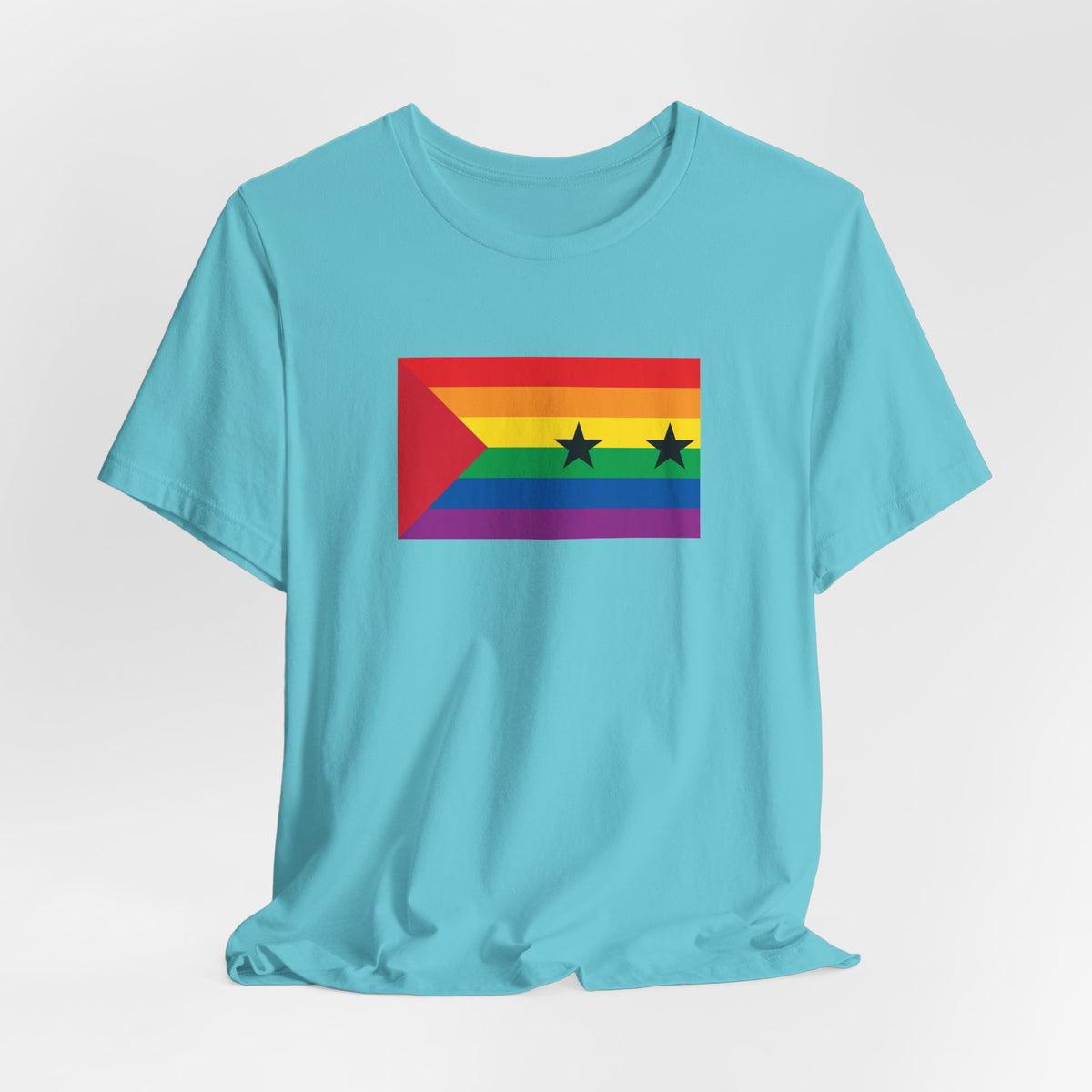 Sao Tome and Principe Rainbow Pride Flag T-shirt, Several Color Options