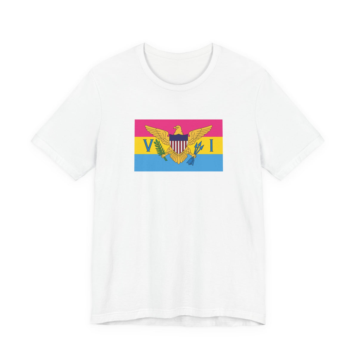 U.S. Virgin Islands Pansexual Pride Flag T-shirt, Several Color Options