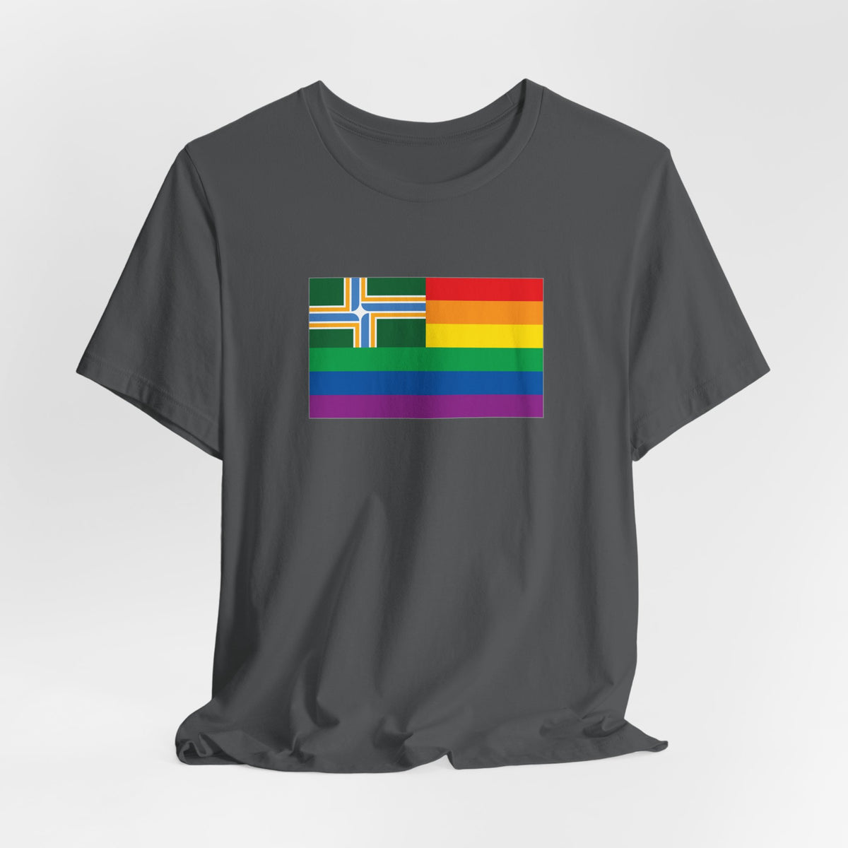 Portland, Oregon Rainbow Pride Flag T-shirt, Several Color Options