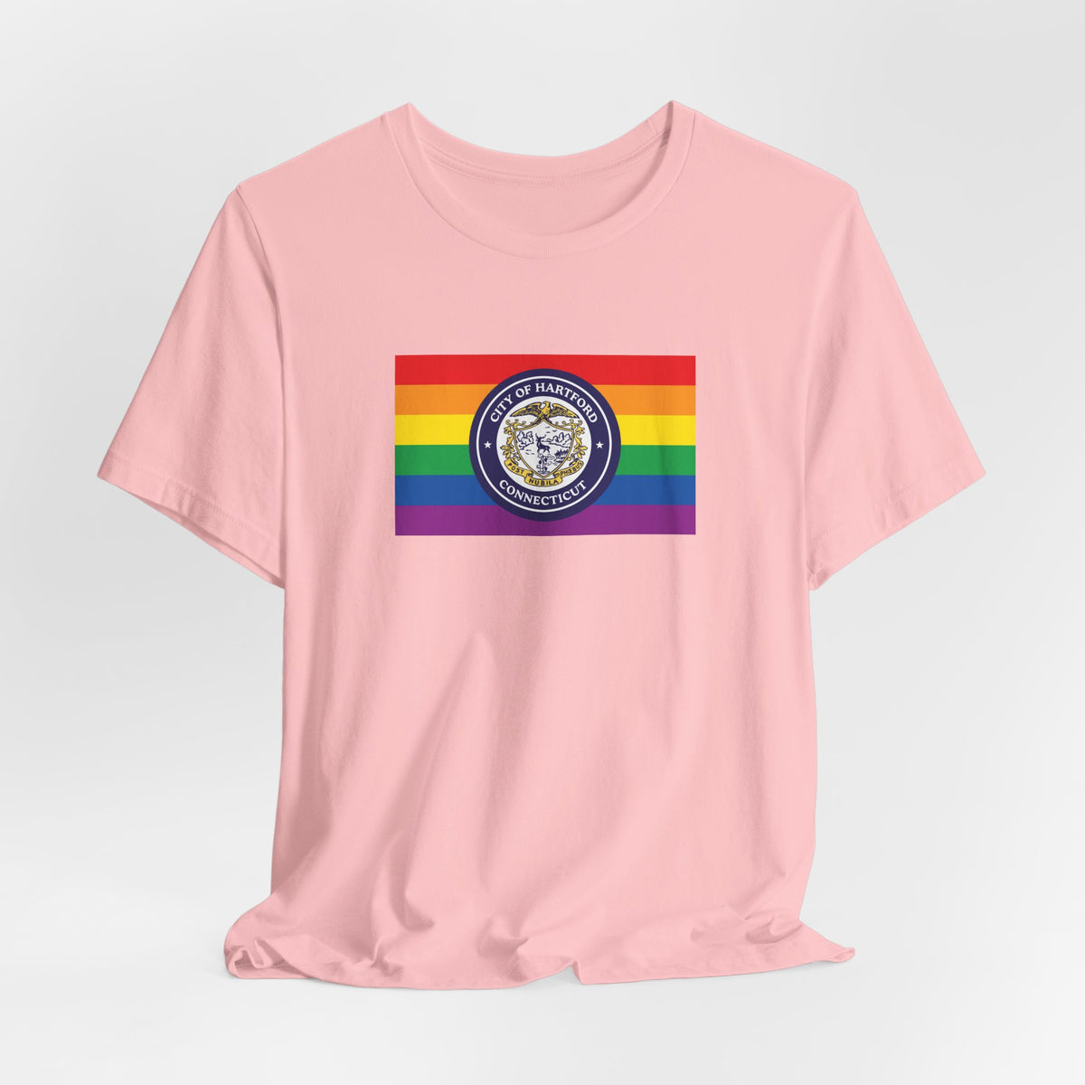 Hartford, Connecticut Rainbow Pride Flag T-shirt, Several Color Options