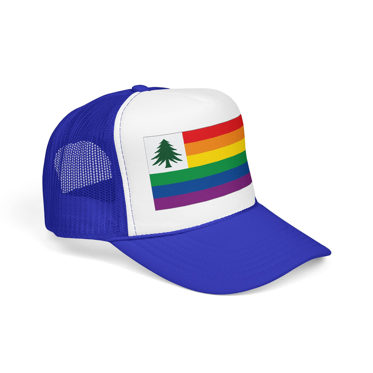 New England Rainbow Pride Flag "UNITED" Printed Foam Trucker Hat, Several Color Options