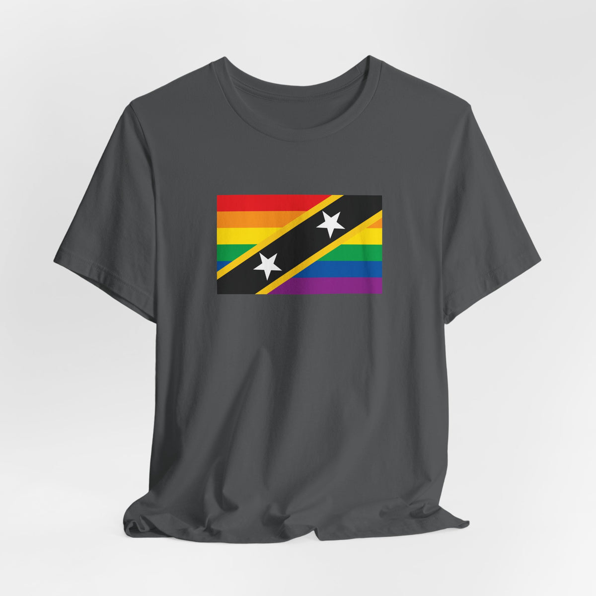 Saint Kitts and Nevis Rainbow Pride Flag T-shirt, Several Color Options