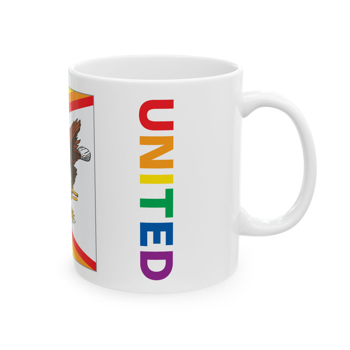 American Samoa Rainbow Pride Flag "UNITED" Ceramic Mug