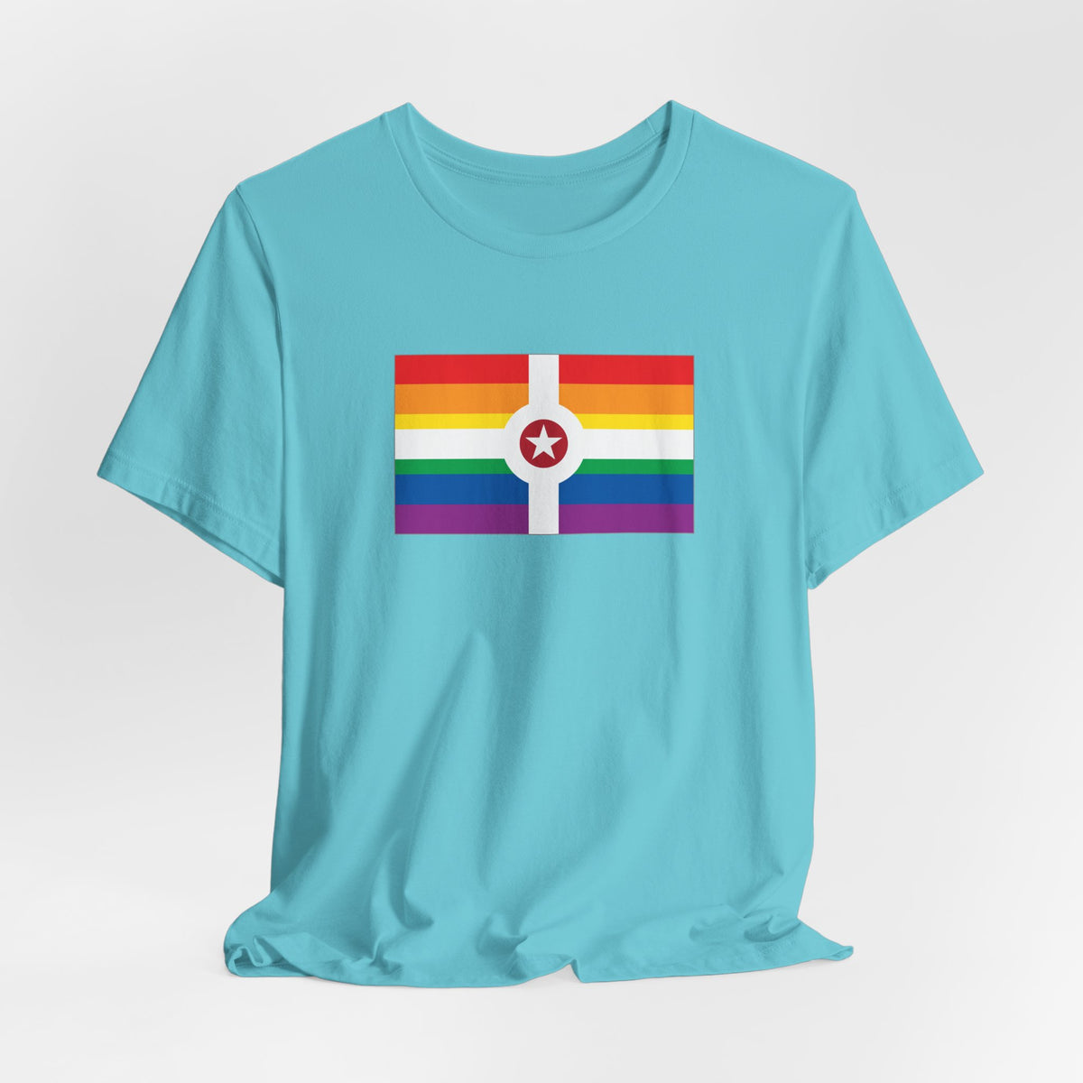 Indianapolis, Indiana Rainbow Pride Flag T-shirt, Several Color Options