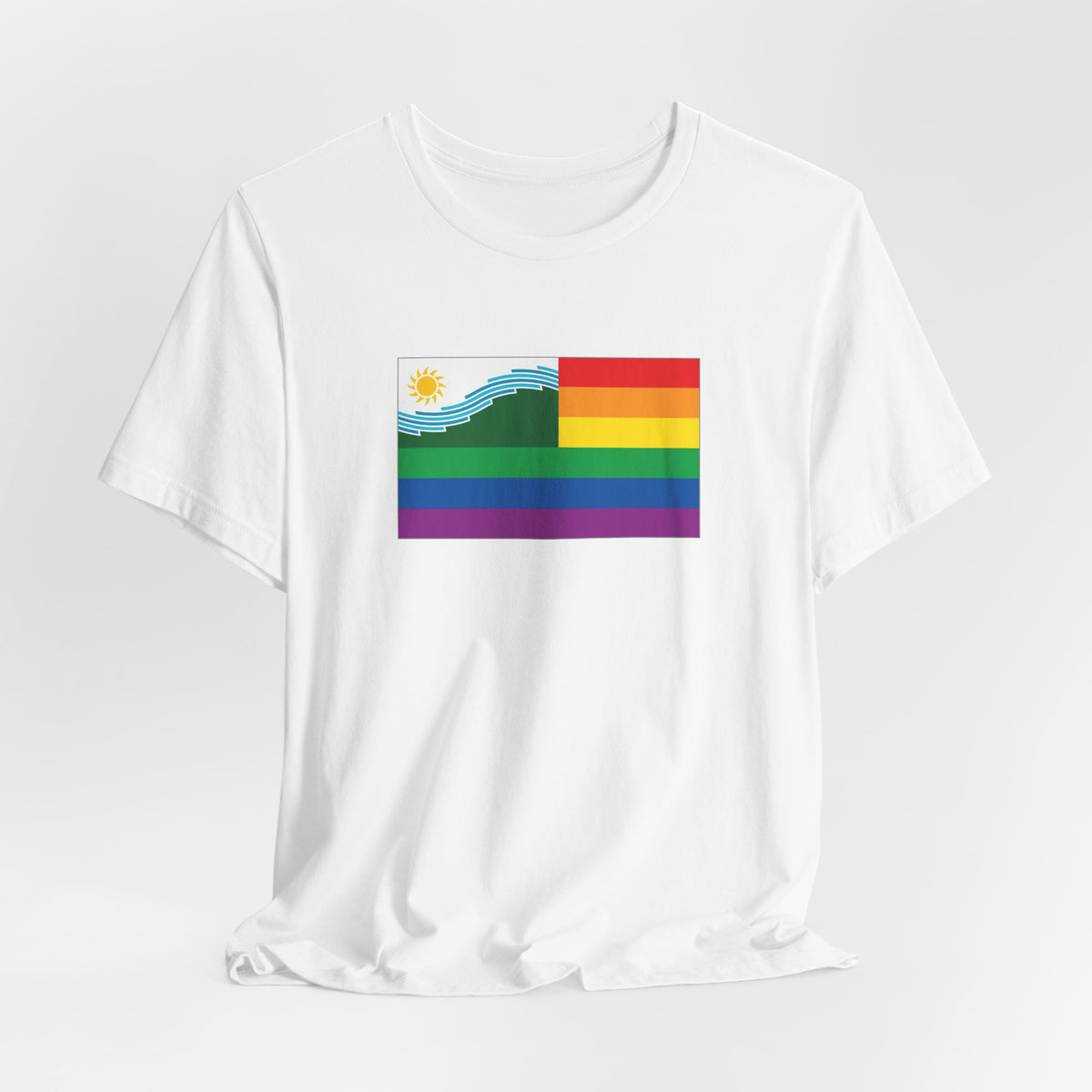 Spokane, Washington Rainbow Pride Flag T-shirt, Several Color Options