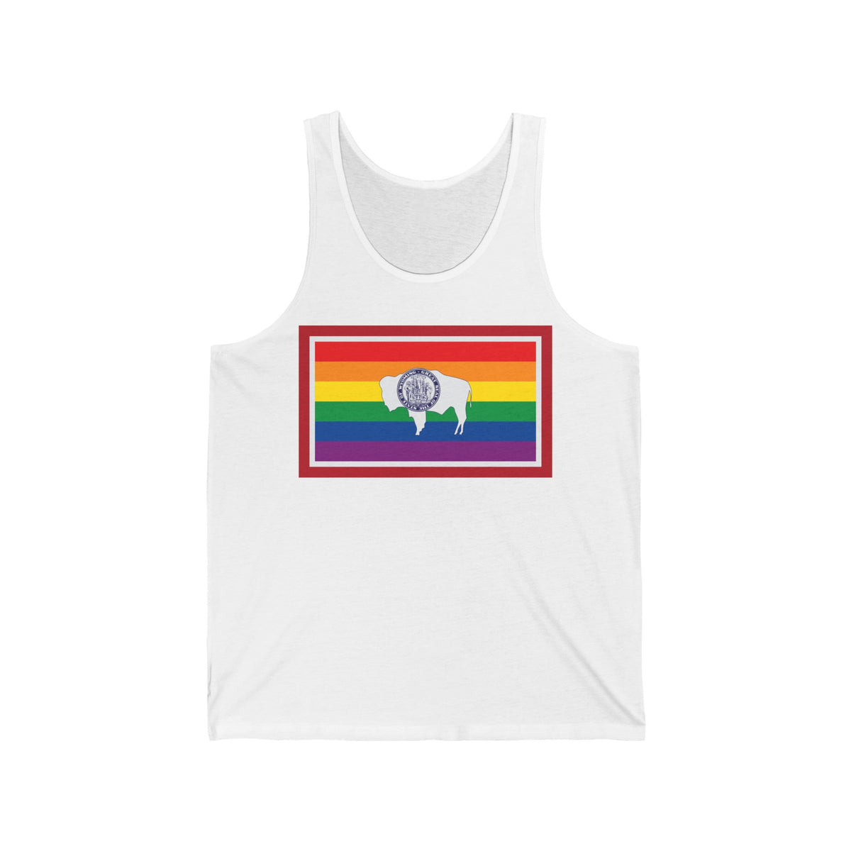 Wyoming Rainbow Pride Flag Jersey Tank