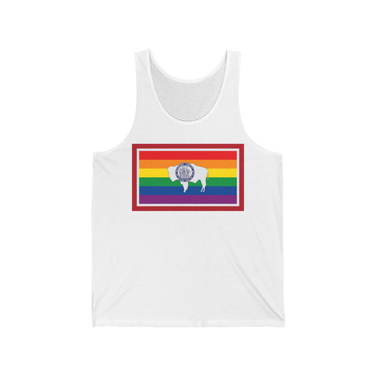 Wyoming Rainbow Pride Flag Jersey Tank