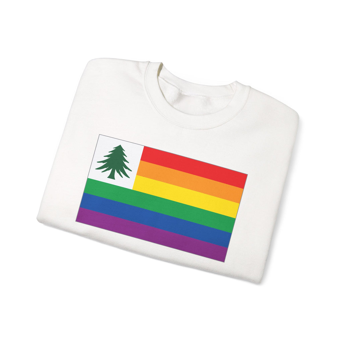 New England Rainbow Pride Flag Unisex Crewneck Sweatshirt, White, Black or Light Pink