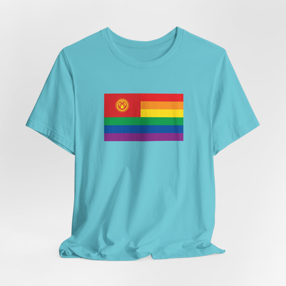 Kyrgyzstan Rainbow Pride Flag T-shirt, Several Color Options