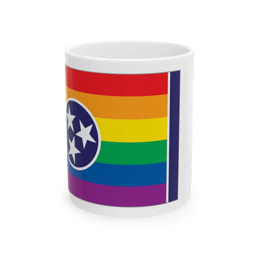 Tennessee Rainbow Pride Flag "UNITED" Ceramic Mug