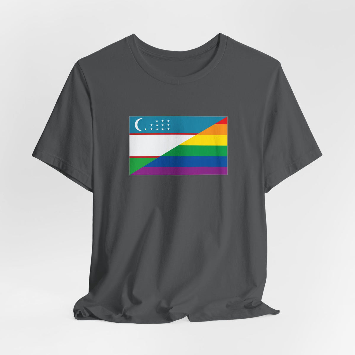 Uzbekistan Rainbow Pride Flag T-shirt, Several Color Options