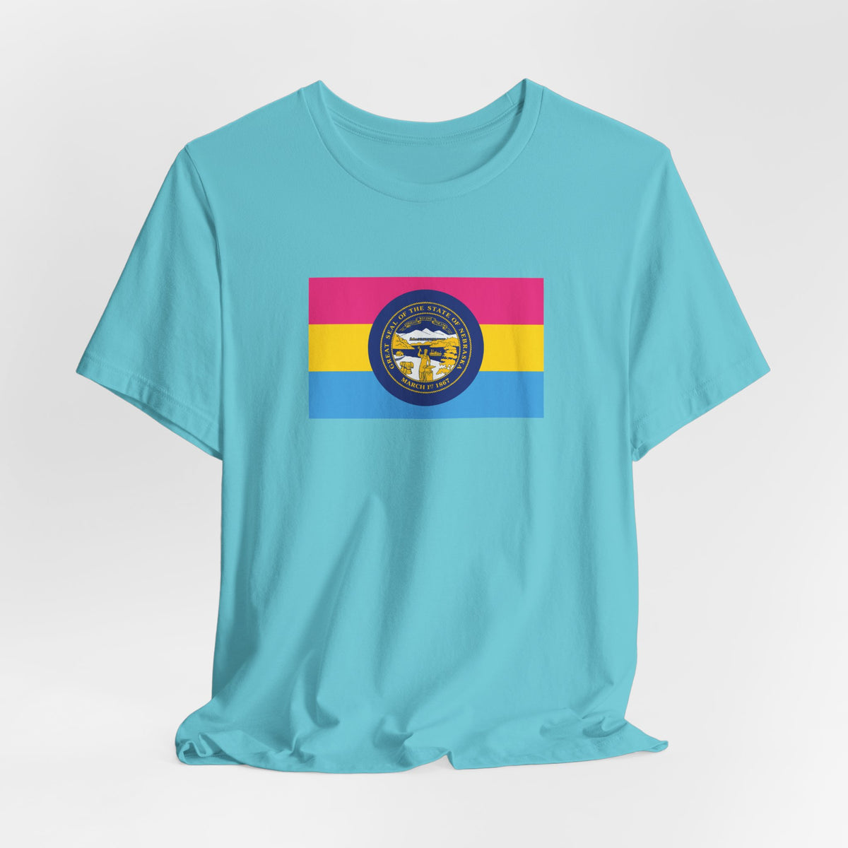 Nebraska Pansexual Pride Flag T-shirt, Several Color Options