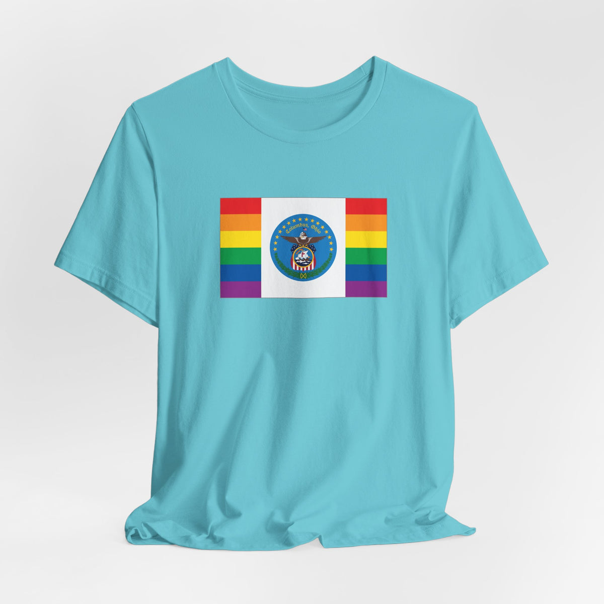 Columbus, Ohio Rainbow Pride Flag T-shirt, Several Color Options