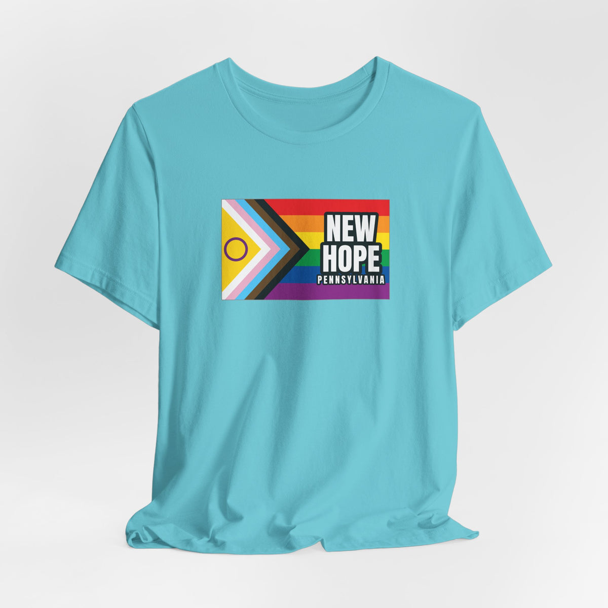 New Hope, Pennsylvania Rainbowland Exclusive Pride Flag T-shirt, Several Color Options