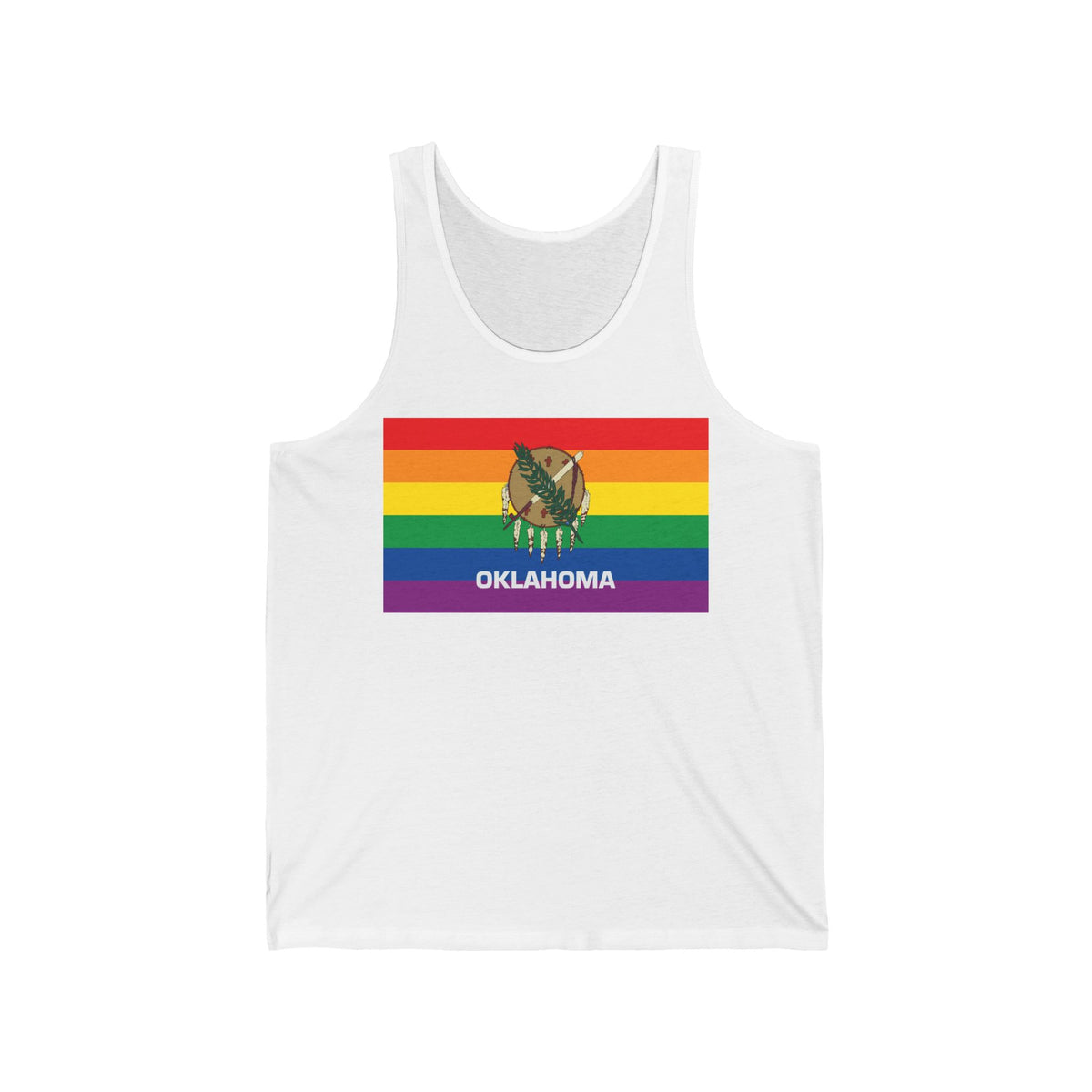 Oklahoma Rainbow Pride Flag Jersey Tank