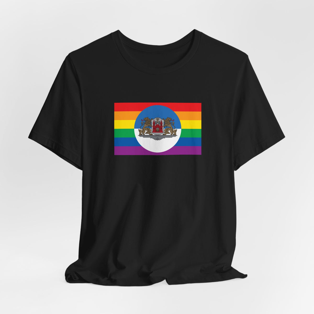 Riga, Latvia Rainbow Pride Flag T-shirt, Several Color Options
